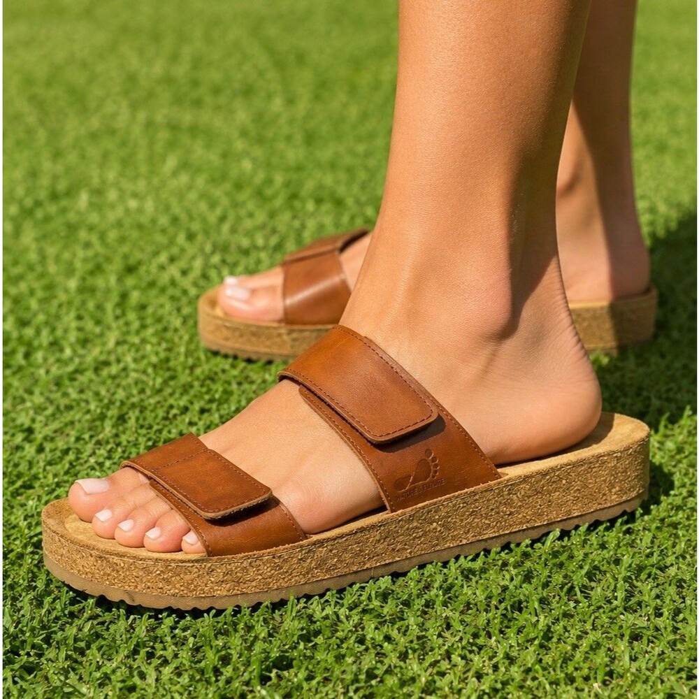 Mobil’s Leather Cork Sandals Brown Double Strap Womens 11‎ EU 41 - Picture 14 of 14